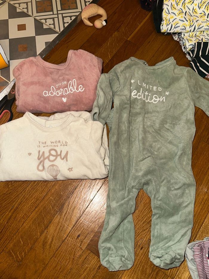 Lot 3 pyjamas chauds fille
