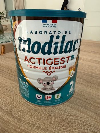 Lait Modilac Actigest 2 formule épaissie 6-12 mois neuf non ouvert 