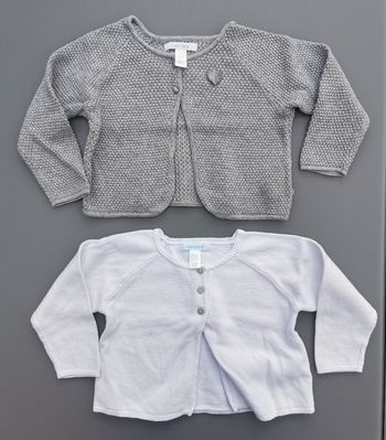 Lot de 2 gilets 12 mois fille Okaïdi