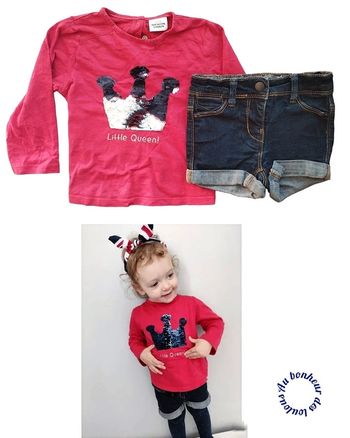 23 mois 2 ans teeshirt tape a l et short kiabi 86 cm ( teeshirt et short en vente uniquement)