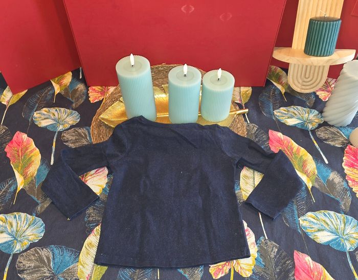 Tee-shirt ML bleu marine 3 ans - photo numéro 2