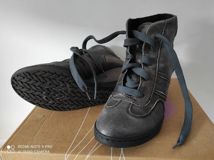 boots basket compensé khrio t37 comme neuf - photo numéro 3