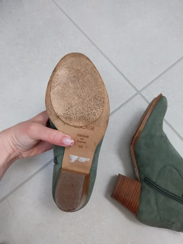 Bottines vert sauge Bocage 36 - photo numéro 5