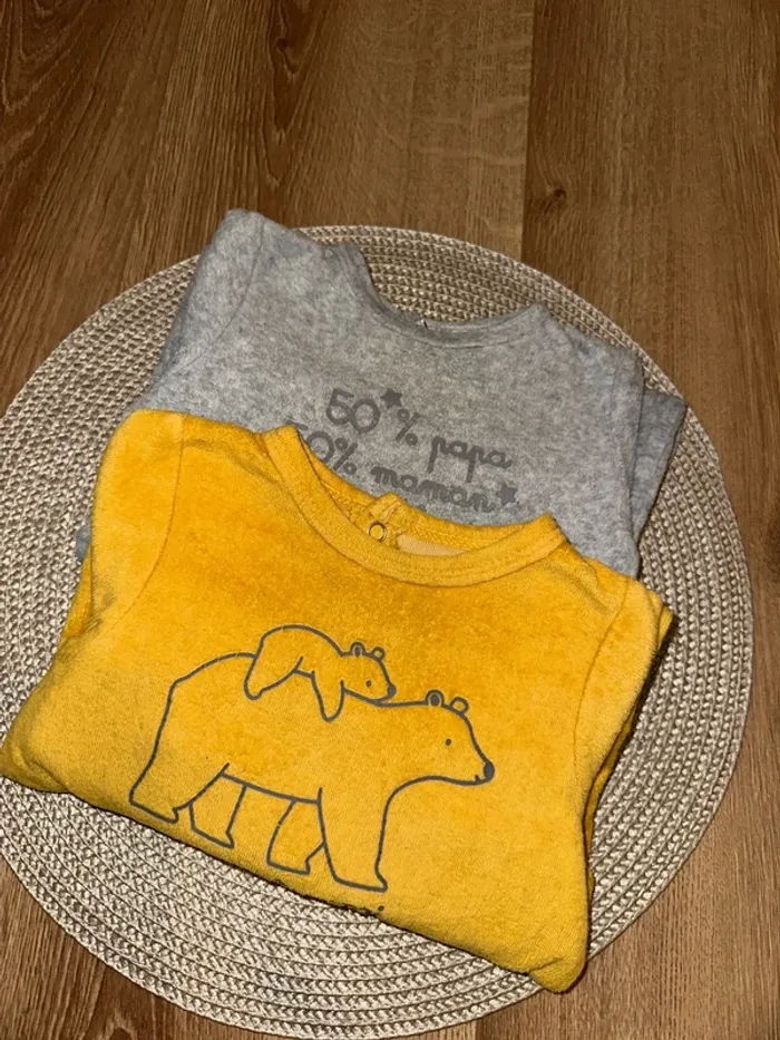 Lot de 2 pyjamas velours - 6 mois - photo numéro 2