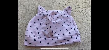 Bonnet rose et noir avec petites oreilles neuf