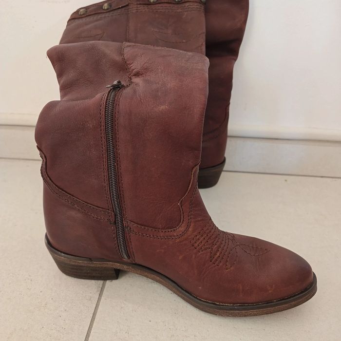 Bottes style santiags marron - photo numéro 3