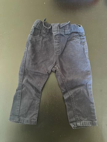 Pantalon bleu marine, pat et ripaton 12 mois