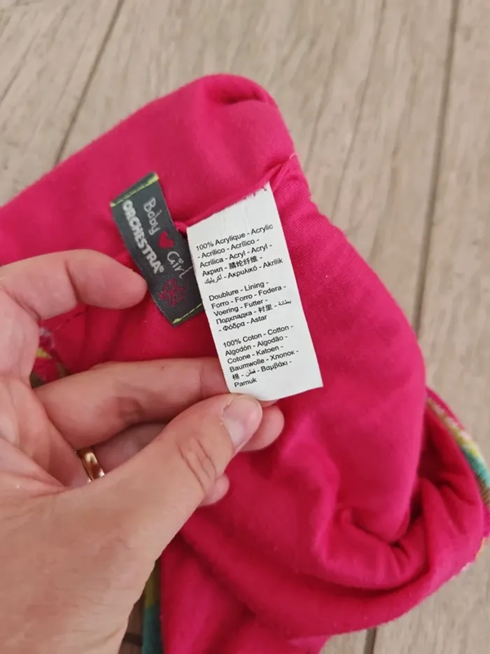 Bonnet péruvien rose à pom-pom - photo numéro 4