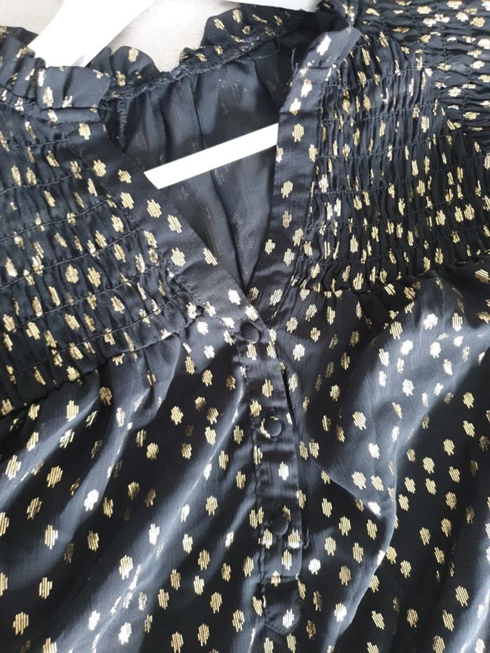 Chemisier noir or - photo numéro 3