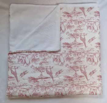 Couverture bebe safari 90x90 rose