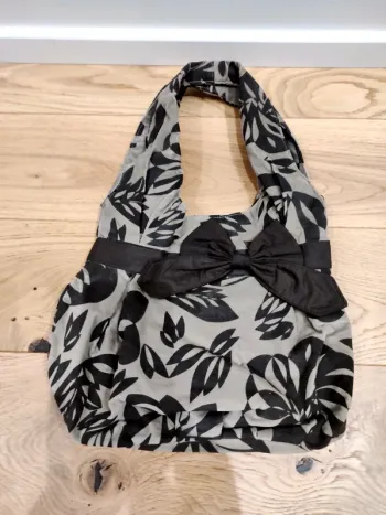 Joli sac en velours beige et marron - Promod