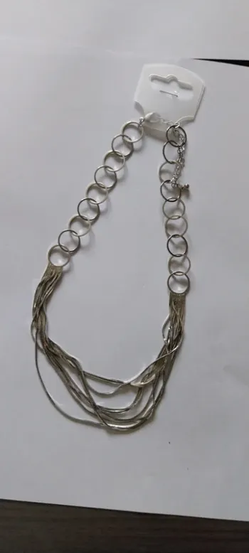 Collier fantaisie neuf argenté
