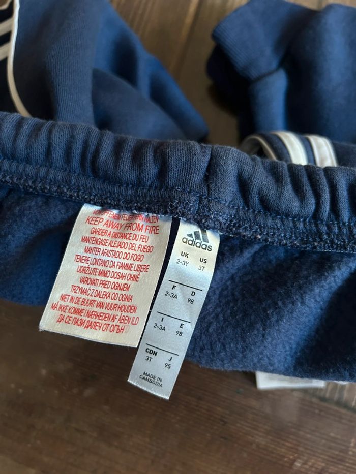 Bas de survêtement jogging adidas bleu en coton taille 24/36 mois - photo numéro 5