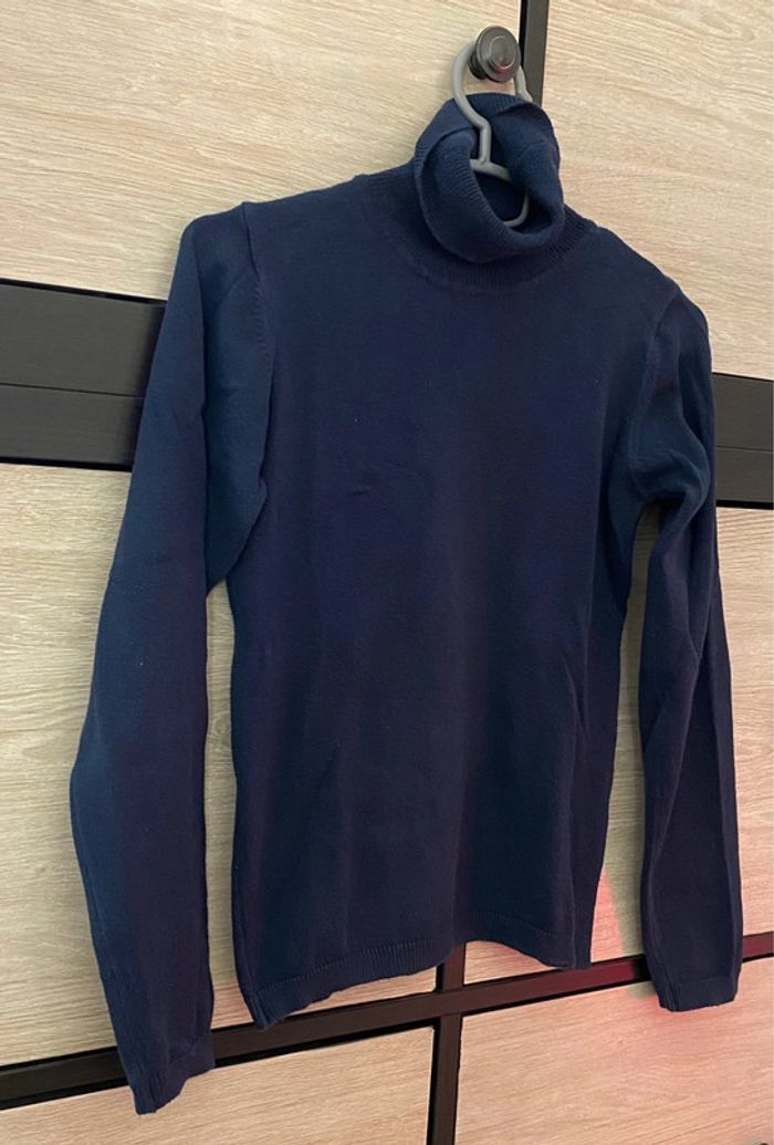 Pull col roulé bleu marine DPAM - Taille 10 ans - photo numéro 4