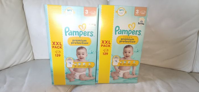 Lot de 2 Packs XXL 129 Couches (soit 258) Pampers Premium protection taille 3 (6-10 kg) - photo numéro 6