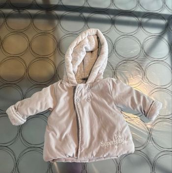 Manteau bébé à capuche gris clair