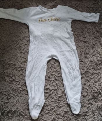 Grenouillère blanche à motif cerise 24mois 86cm