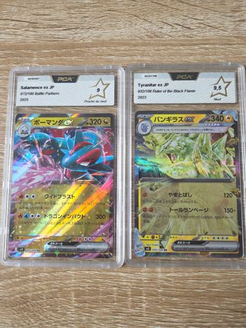 Lot de 2 Cartes Gradées Pokémon (Drattak Ex et Tyranocif Ex)