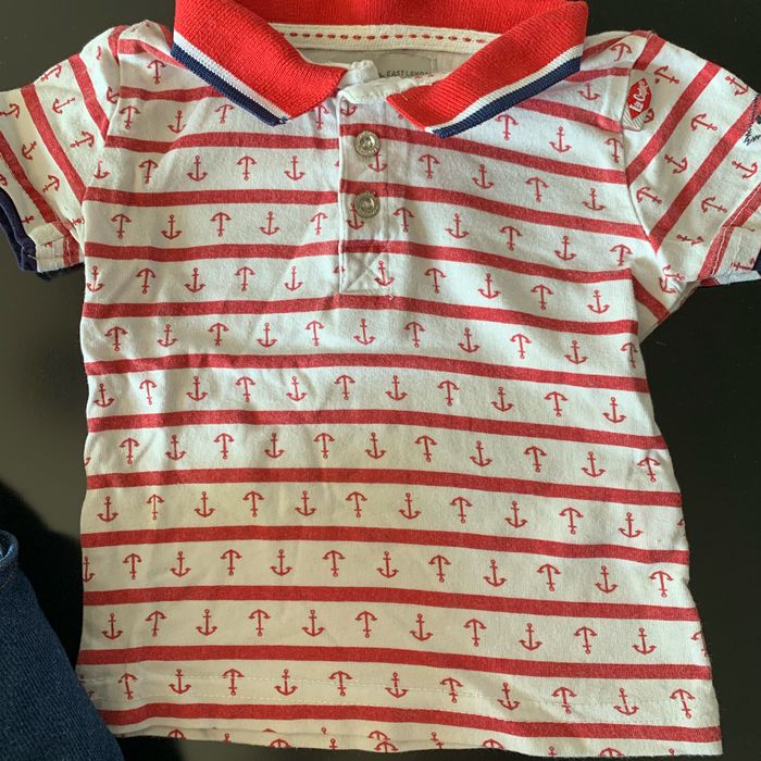 Ensemble Lee Cooper 12 mois Salopette t-shirt ancre rouge - photo numéro 4