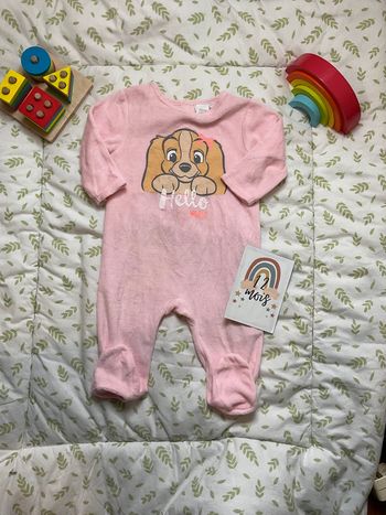 pyjama grenouillère en velours rose 12 mois disney