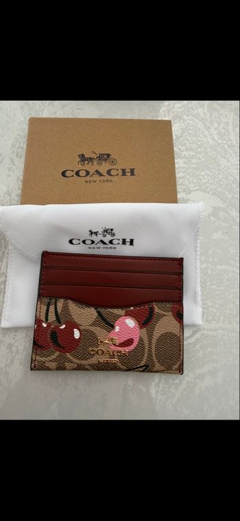 Porte-cartes Coach motif cerises 🍒 – Très bon état