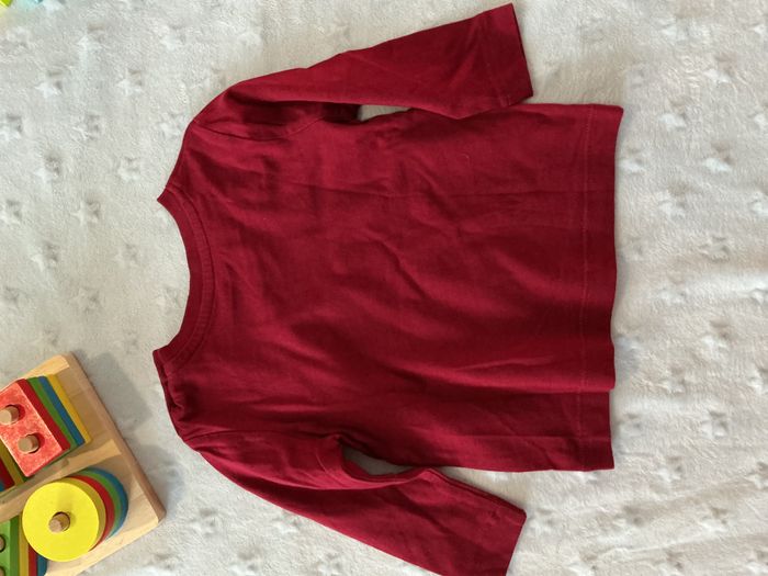 teeshirt manches longues bordeaux dessin et inscription devant 6 mois bout'chou - photo numéro 9