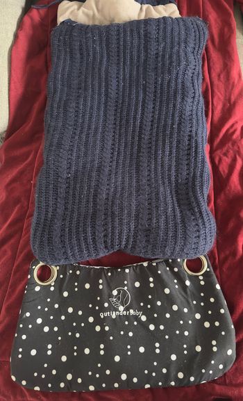 Lot chancelière vert baudet et sac à poussette