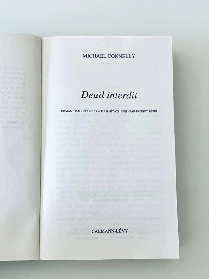 Roman policier Deuil interdit Michael Connelly - Ed. Calmann-Lévy - photo numéro 4