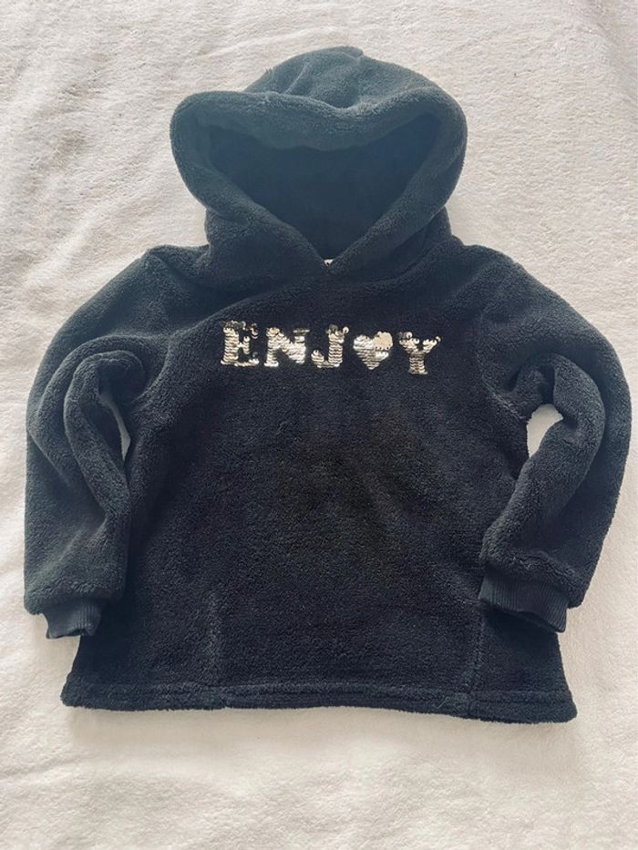 Sweat polaire avec motif en sequins pour fille