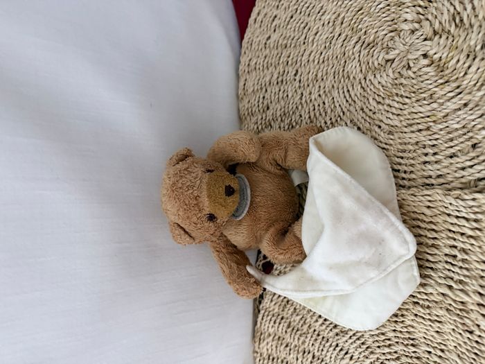 Doudou Ours avec mouchoir blanc Baby Nat - photo numéro 3