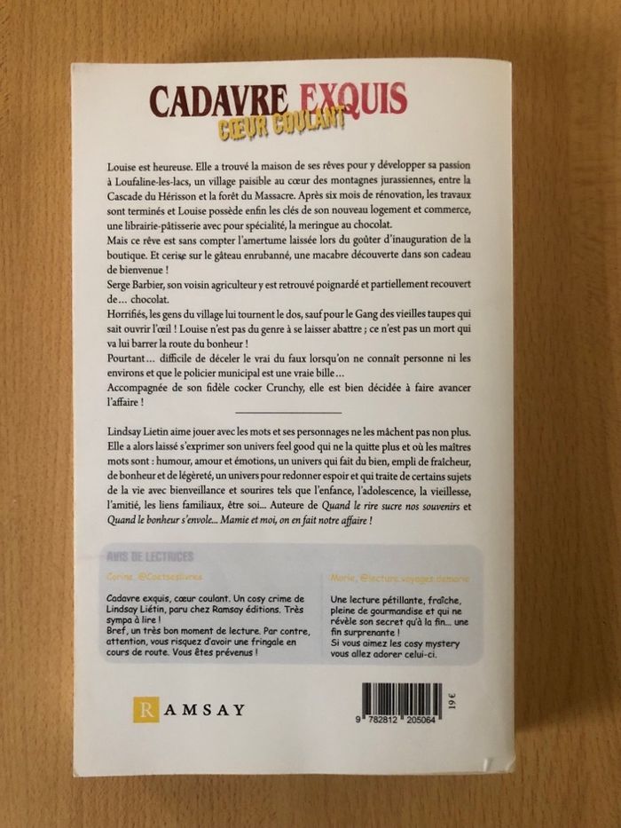 Livre Cosy Mystery « Cadavre exquis cœur coulant » - photo numéro 2