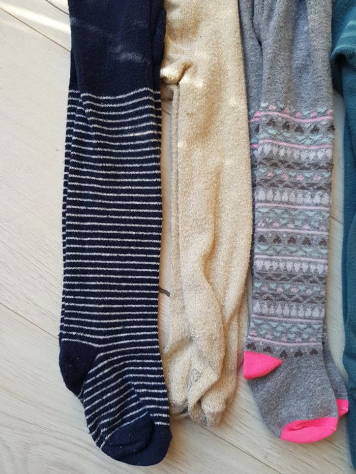Lot de 6 collants hiver fille 2ans diverses marques - photo numéro 2