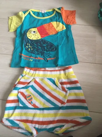 Ensemble short t-shirt en éponge 18 mois DPM