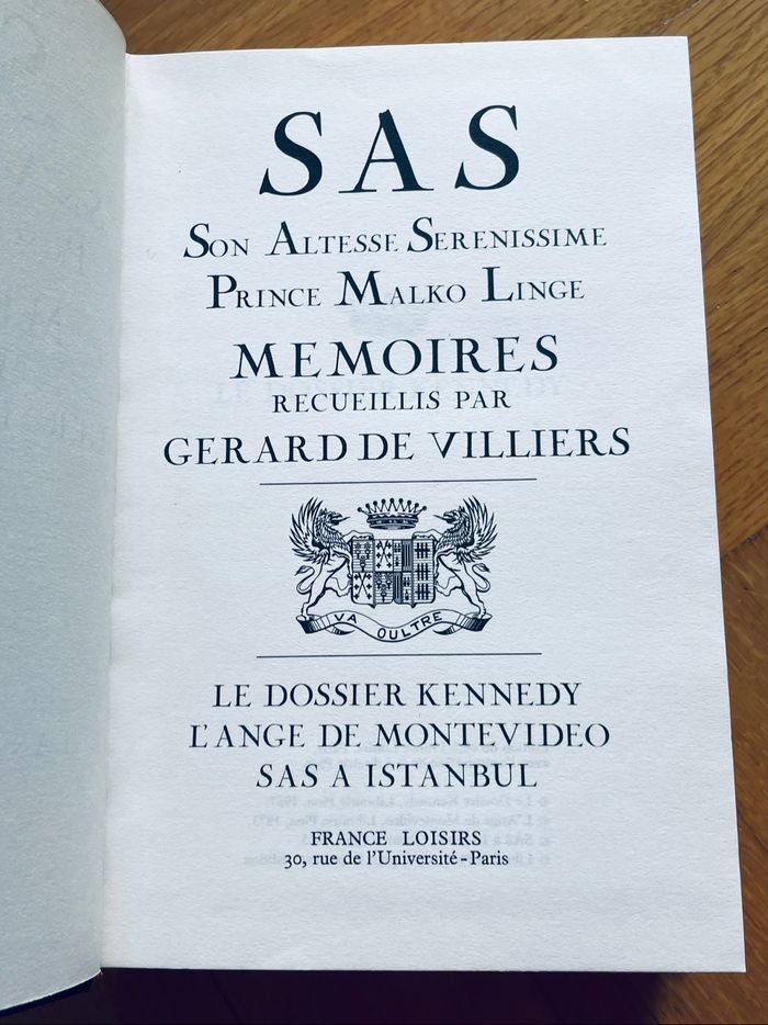 SAS Mémoires recueillis par Gérard de Villiers