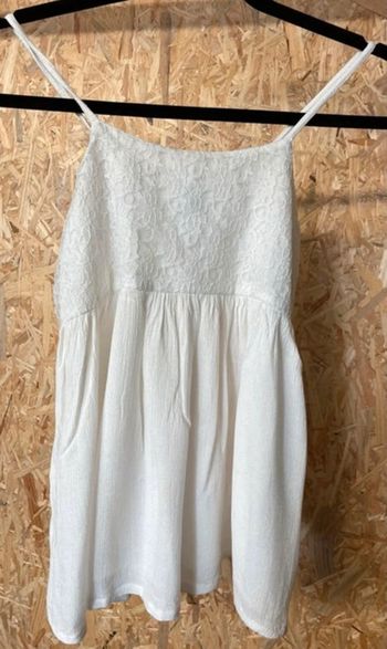 Top blanc broderies 12 ans
