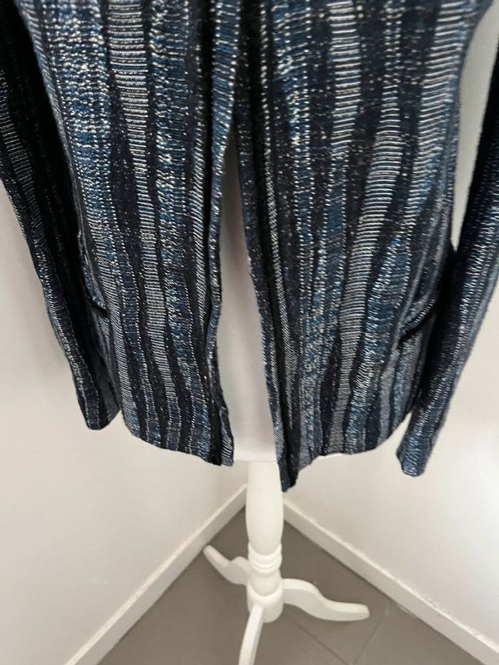 Veste rayée bleu gris ikks M - photo numéro 2