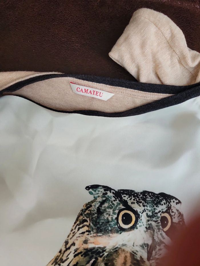 Tunique fluide motife chouette camaeu femme - photo numéro 5