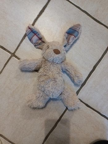 Doudou lapin cotton blue