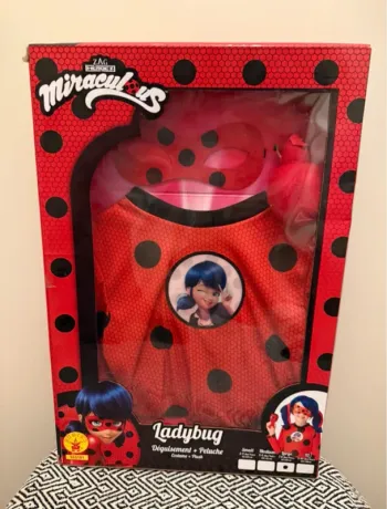 Rubies - Déguisement Ladybug Miraculous et sa peluche- 7/8 ans