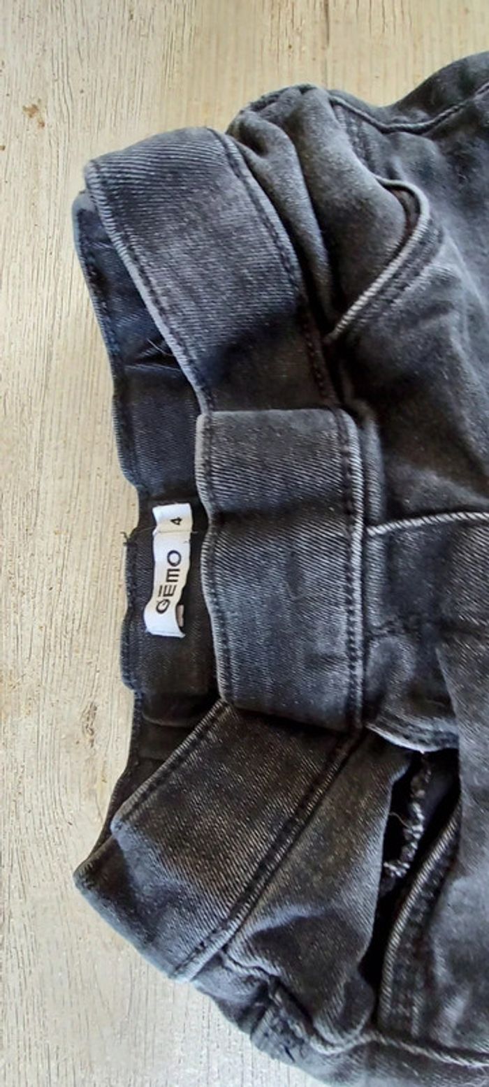 Jean s gris très foncé, élastique, règlable à la taille, taille 4 ans - photo numéro 3