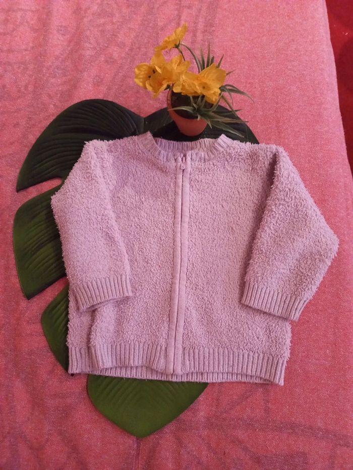 Gilet 12 mois bébé fille toute saison rose pale