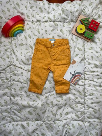 Jean jaune à pois 6 mois Obaïbi