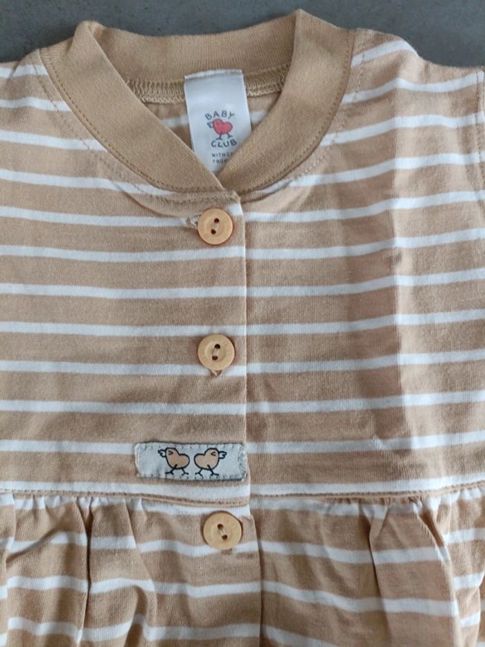 Robe rayée beige baby club - photo numéro 2