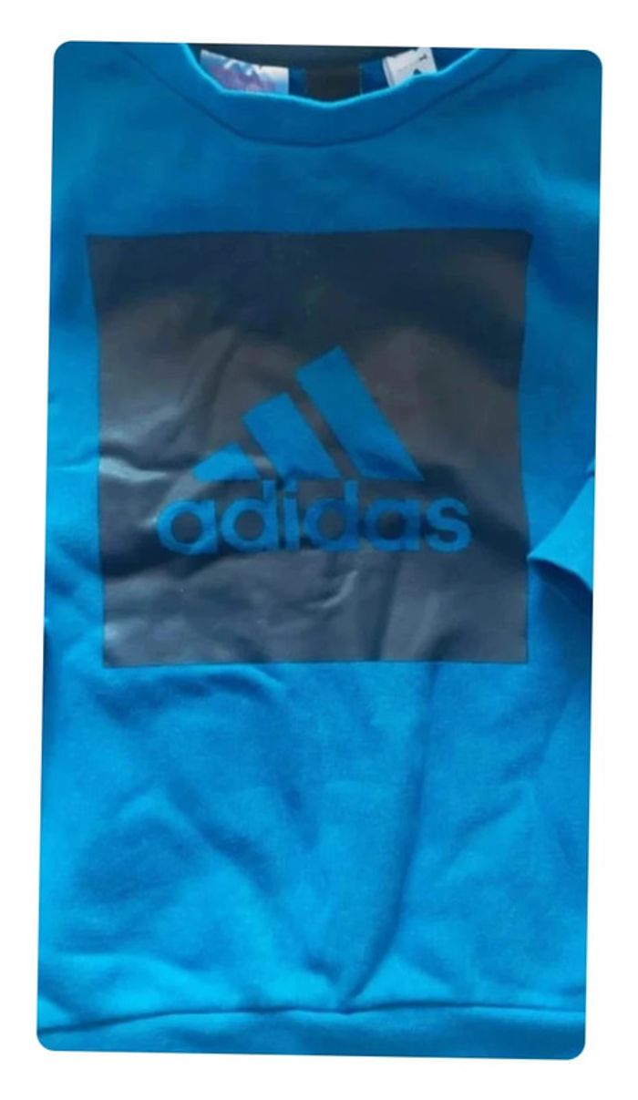 Sweat Adidas bleu - Sportwear, en très bon état, taille 5/6 ans - photo numéro 2