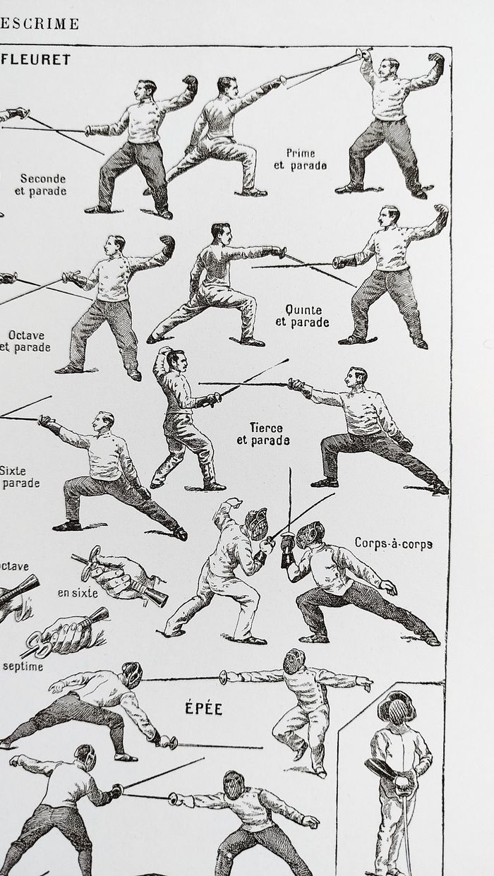 Affiche sur l'escrime, d'après une lithographie de 1928 - photo numéro 2