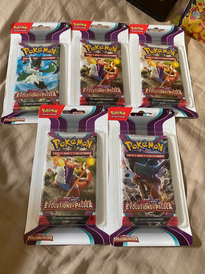 Lot de 5 blisters pokémon Évolutions à paldea
