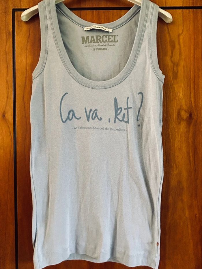 Débardeur bleu clair Marcel