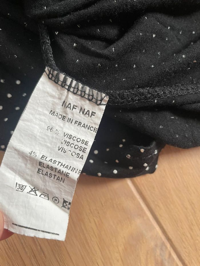 Robe cache-cœur noire à pois blanc - Naf Naf - S - photo numéro 6