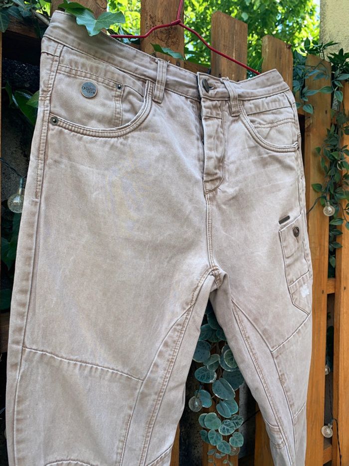 Pantalon cargo beige claire - taille 28/32 clockhouse - photo numéro 2