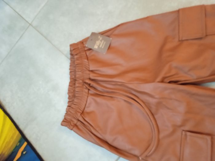 pantalon cargo simili cuir neuf étiquette achat willy z - photo numéro 3
